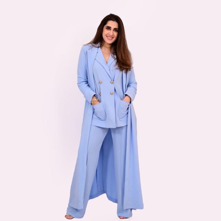Inaya artisanal couture Powder blue 3pc set