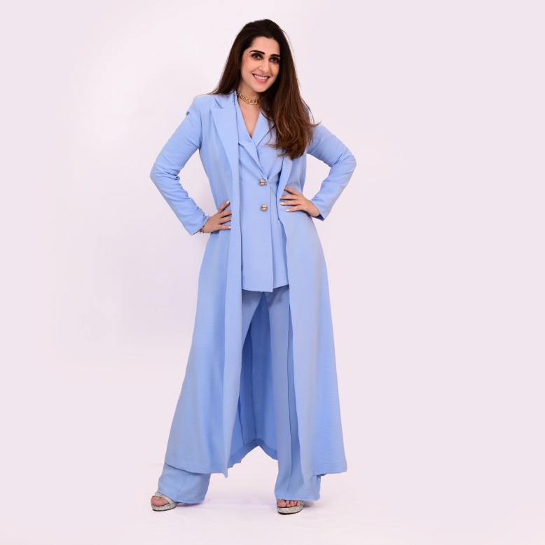 Inaya artisanal couture Powder blue 3pc set