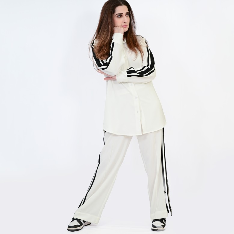 Eimaan 2.0 -White with 3 black stripes