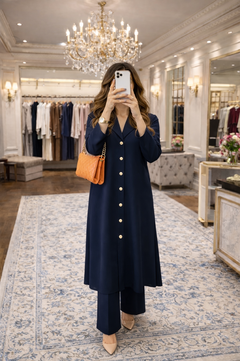 NAVY BAZAR DRESS WITH PANTS