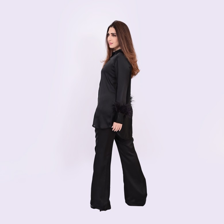 Aaliyah atelier Dark Nior satin set 