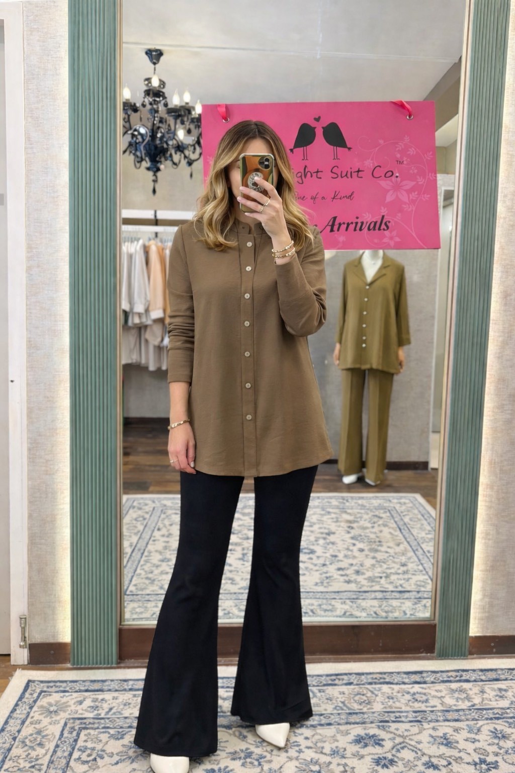 Dusky grey top pleats on back