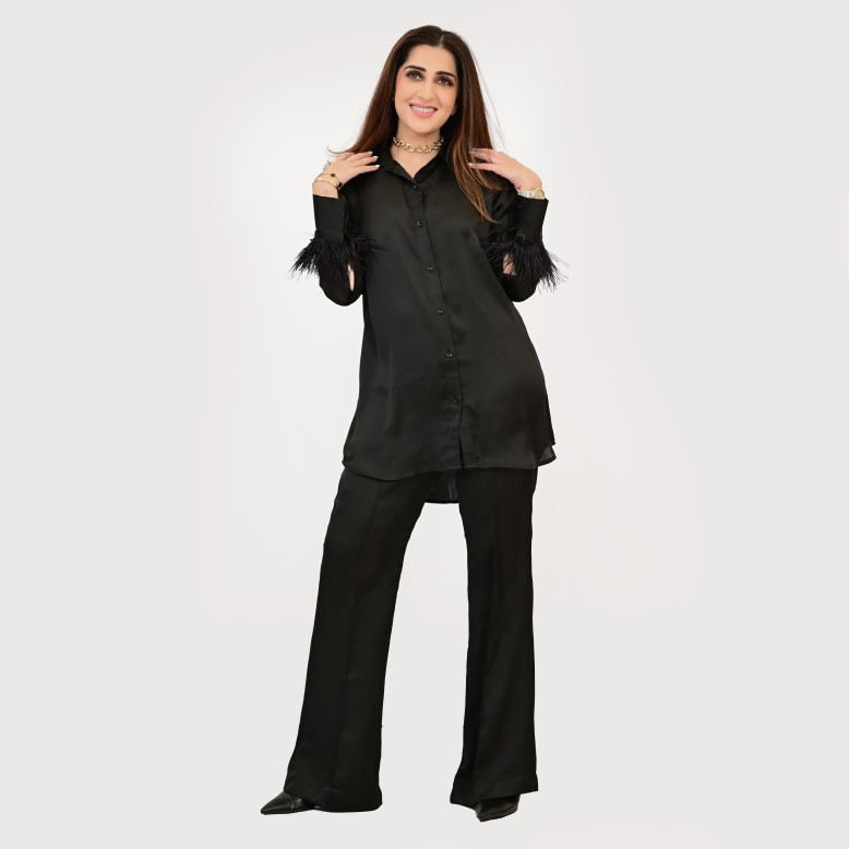 Aaliyah atelier Dark Nior satin set 