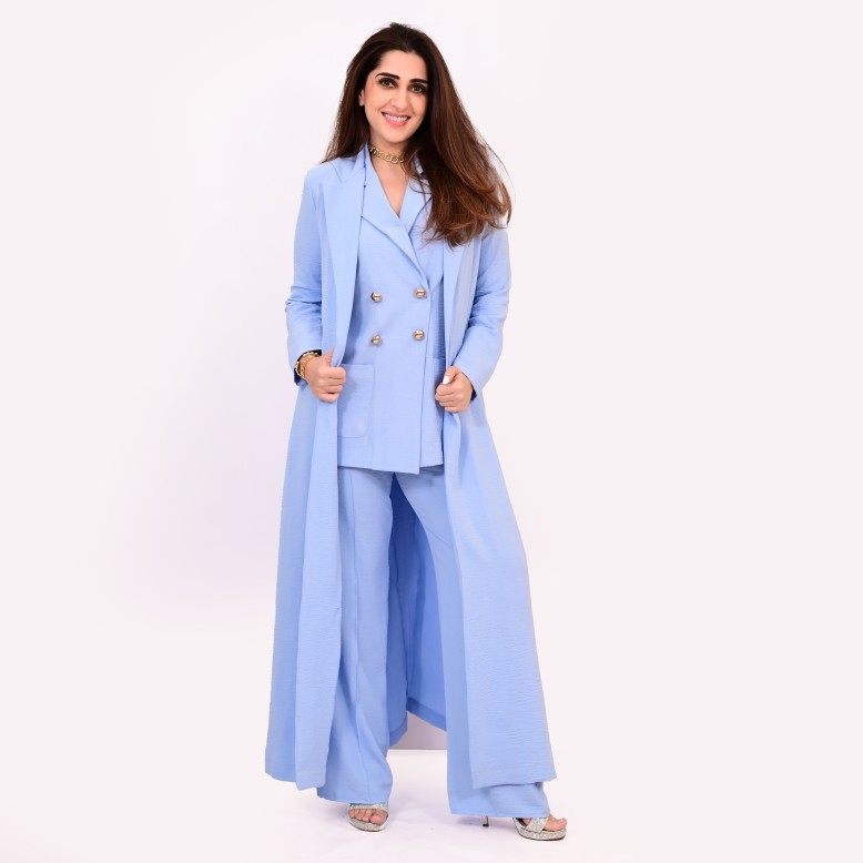 Inaya artisanal couture Powder blue 3pc set
