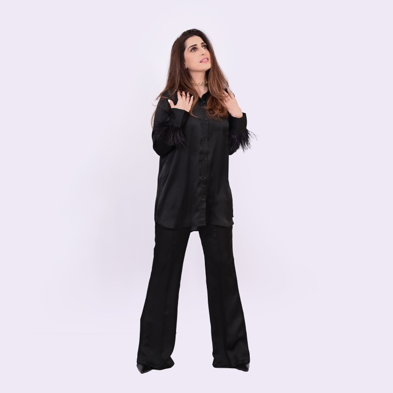 Aaliyah atelier Dark Nior satin set 
