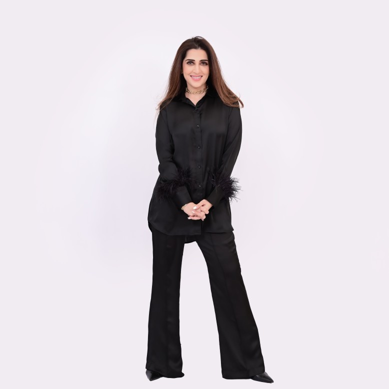 Aaliyah atelier Dark Nior satin set 
